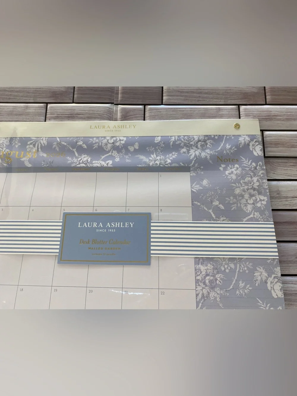 Laura Ashley  ❤️2027 17-Month Desk Blotter Calendar/Planner Blue 14x17” New